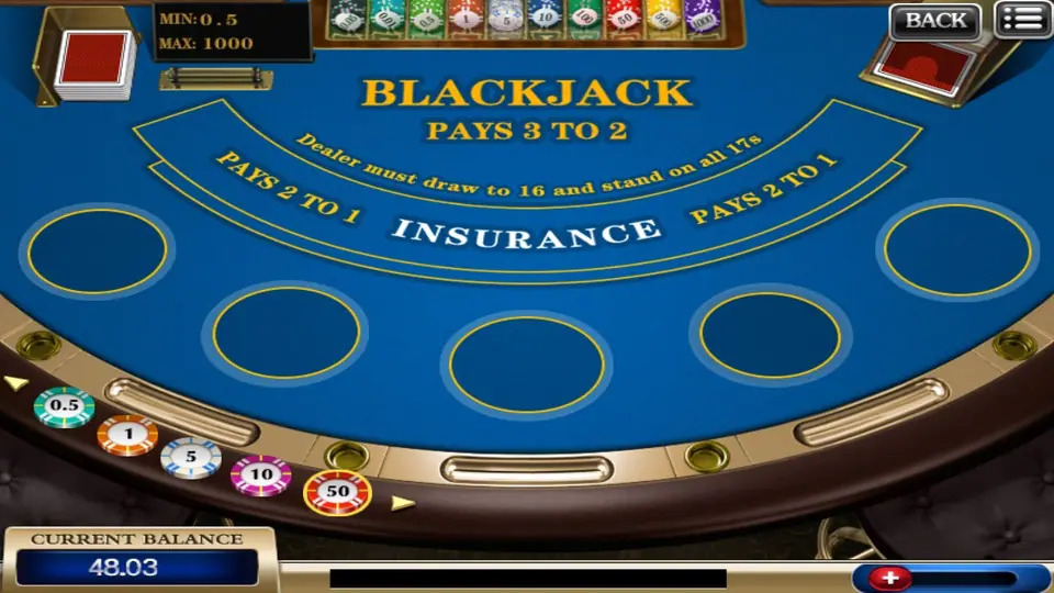 Blackjack table in the 918Kiss app with player and dealer cards dealt