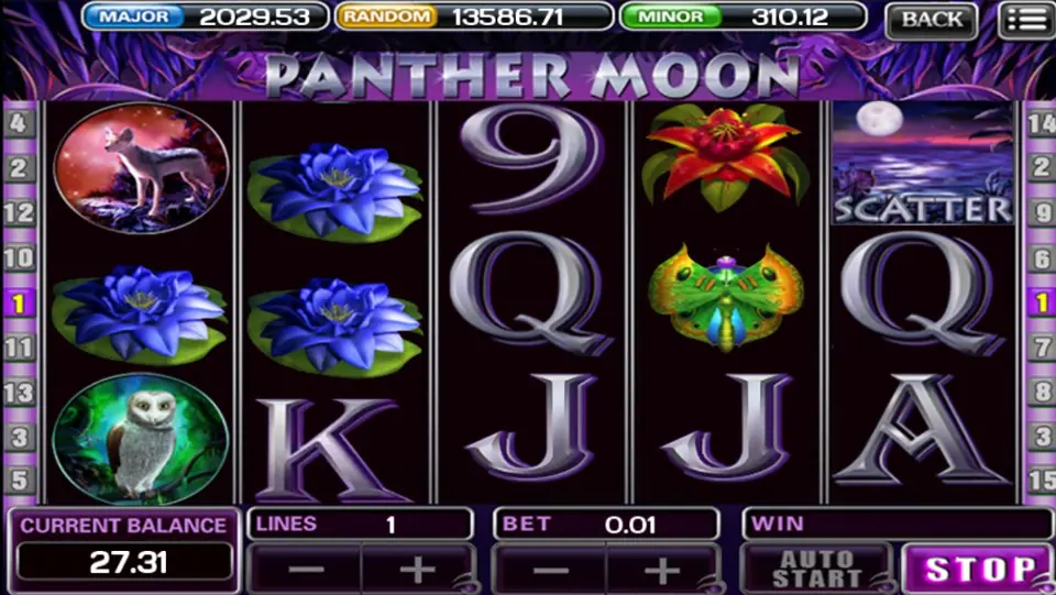 Panther Moon gamble screen offered after a winning spin