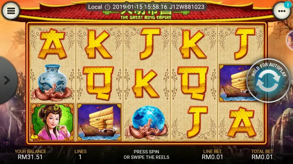 The Great Ming Empire slot on LPE88 with imperial Chinese reels
