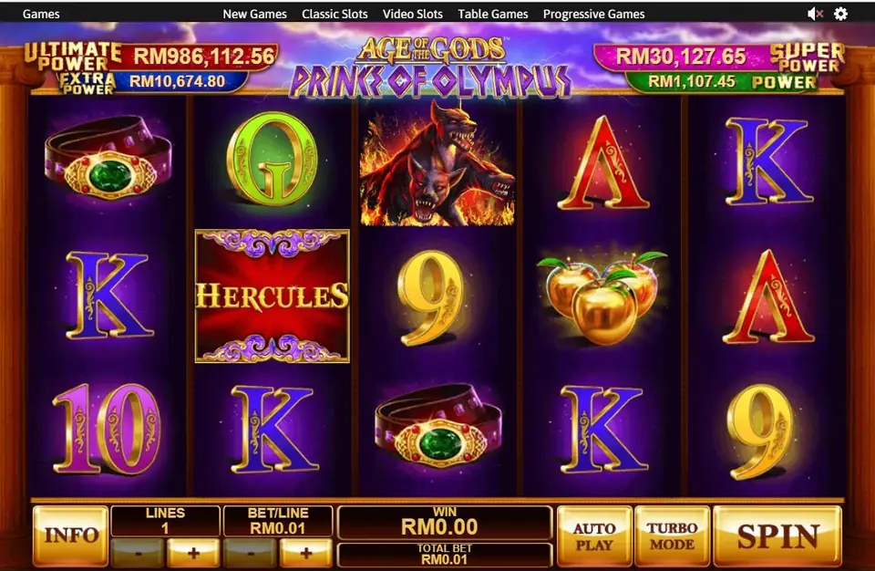 Prince of Olympus feature screen during a bonus round