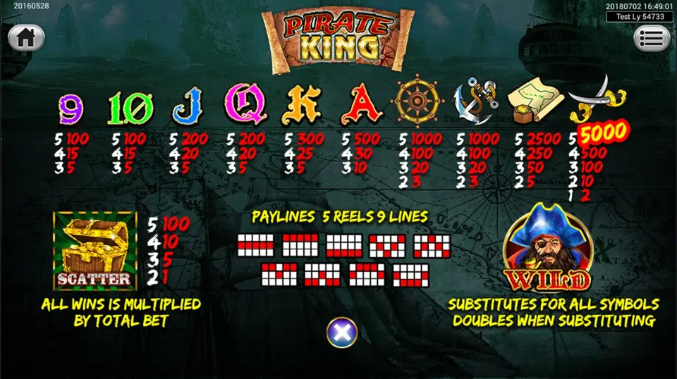 Pirate King pop-up command menu on the left of the screen